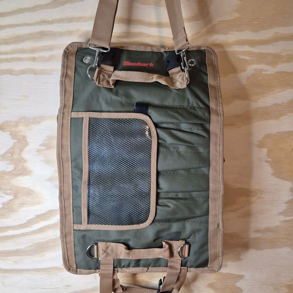 Hinshark Fishing Tackle Bag Organizer Roll Up Shoulder Carry Storage Green